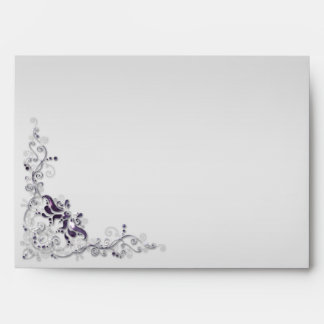 Ornate Purple Silver Swirls 5x7 Envelope