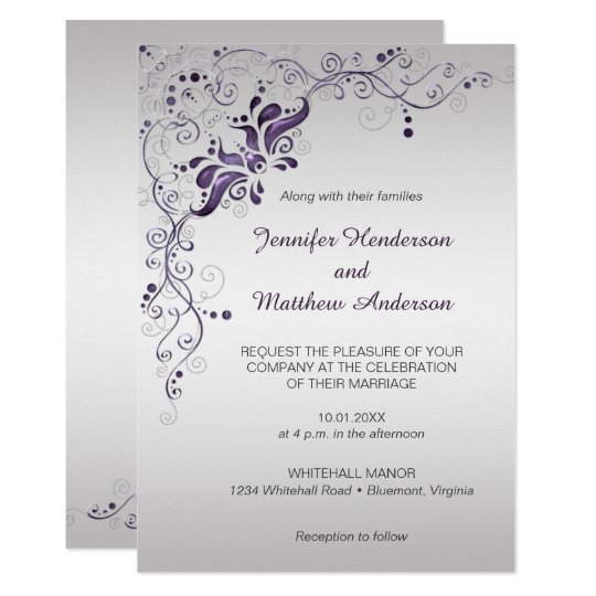 Silver Wedding Invitations Templates 4