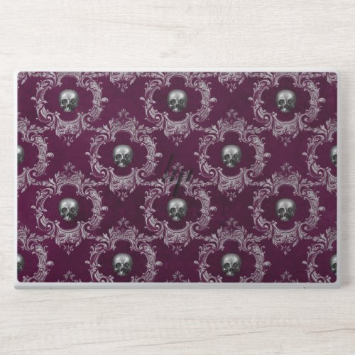 Ornate Purple Vintage Gothic Skulls HP Laptop Skin