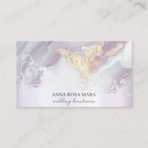  Ornate QR Agate Lavender White Gold AP66 Luxe Business Card