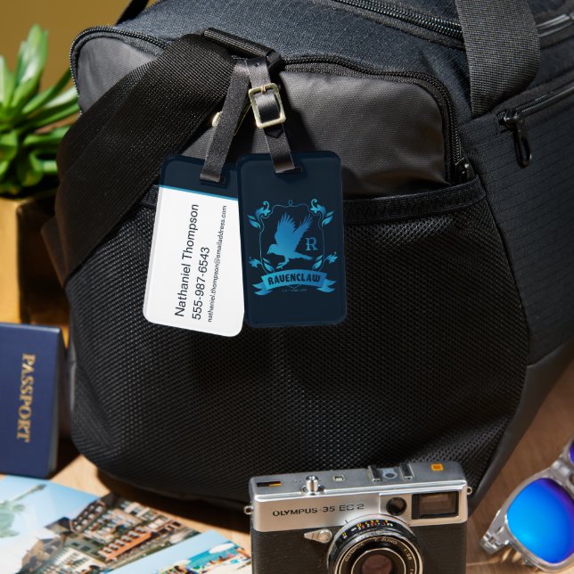 Ornate RAVENCLAW™ House Crest Luggage Tag (Front & Back)