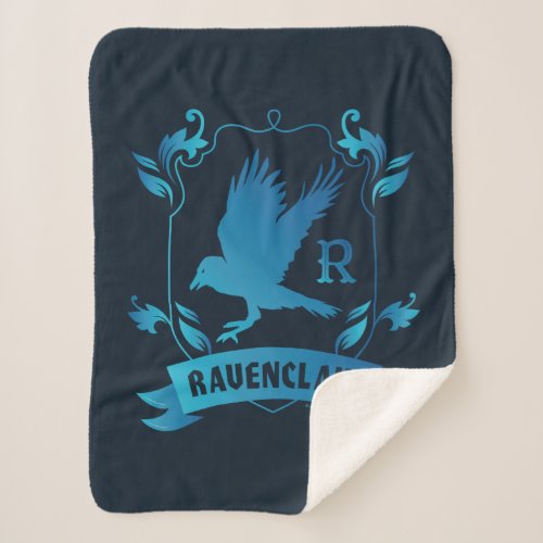 Ornate RAVENCLAW House Crest Sherpa Blanket