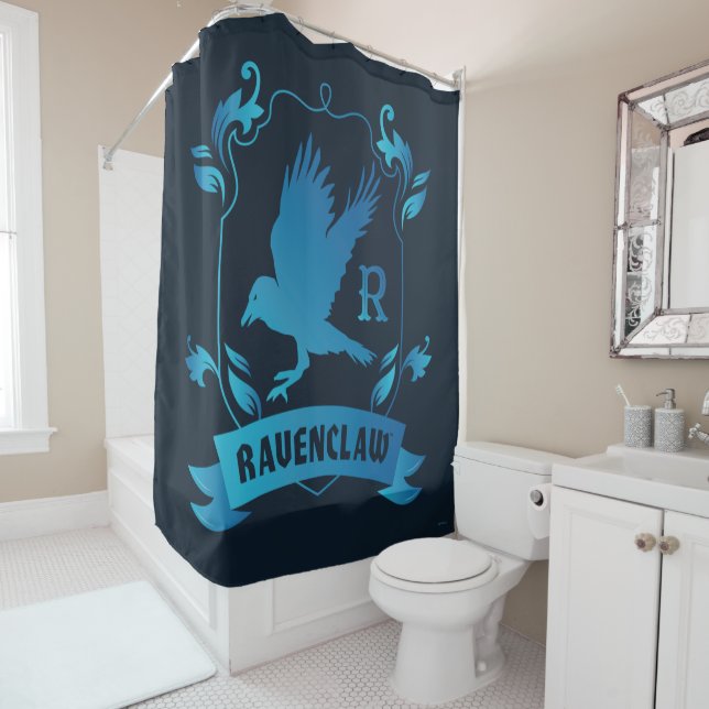 Ornate RAVENCLAW™ House Crest Shower Curtain (In Situ)