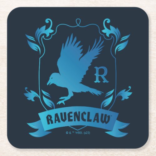 Ornate RAVENCLAW House Crest Square Paper Coaster