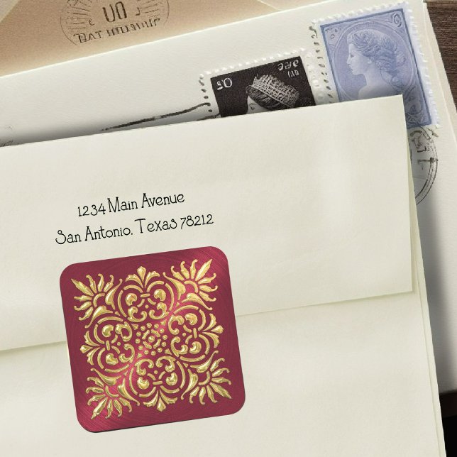 Ornate Red and Gold Embossed Look Sticker (Creator Uploaded)