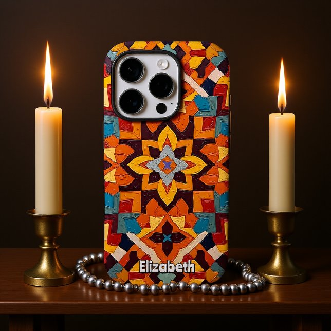 Ornate Red and Yellow Symmetry Case-Mate iPhone Case (Creator Uploaded)