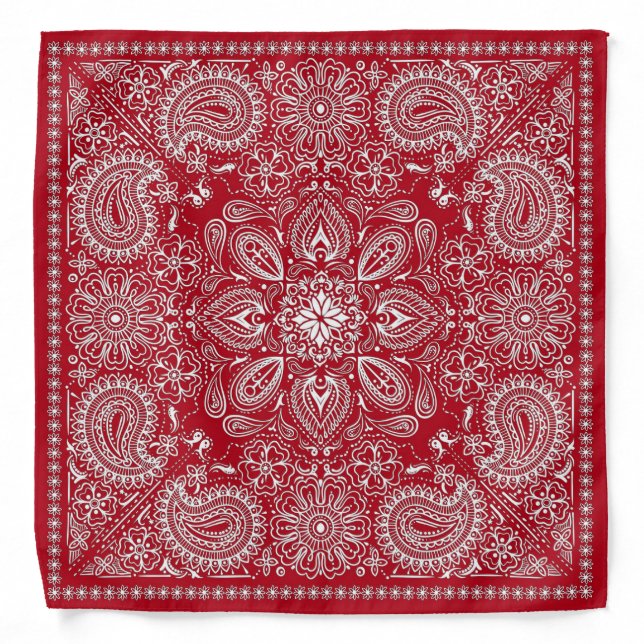 Ornate Red Bandana (Front)