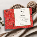 Ornate Red Classy Floral Peacock Pattern Wedding Invitation at Zazzle