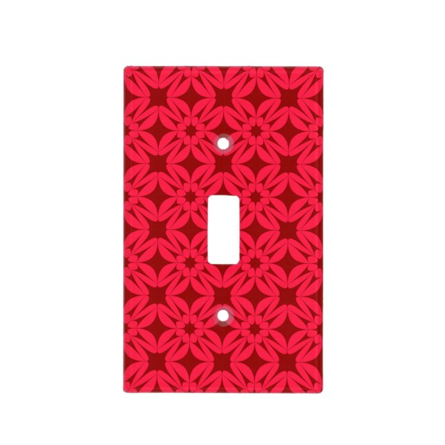 Ornate Red Geometric Pattern Light Switch Cover (Front)