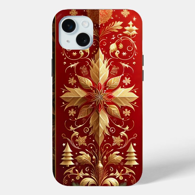 ORNATE RED & GOLD HOLIDAY PATTERNS Case-Mate iPhone CASE (Back)