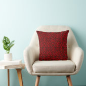 Ornate red oil throw pillow (Chair)