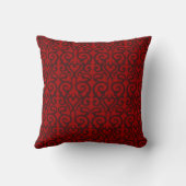 Ornate red oil throw pillow (Back)