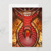 Ornate red stairway, Portugal Postcard (Front/Back)