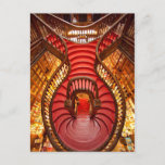 Ornate red stairway, Portugal Postcard