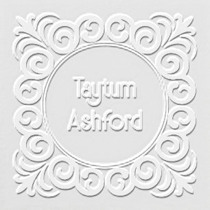 Ornate Rococo Scroll Name Embosser