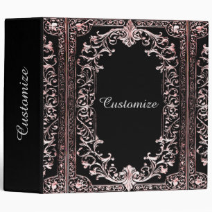 Ornate Rose Gold Frame 3 Ring Binder