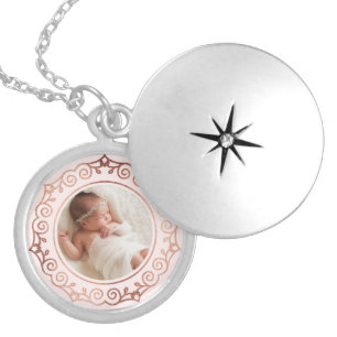 Ornate Rose Gold Wreath Silver Plated Necklace