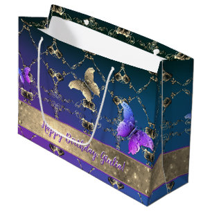 Ornate Roses & Butterflies Gift Bag