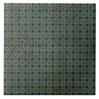 Ornate Royal Green Pattern 4 Ceramic Tile by thatcrazyredhead at Zazzle