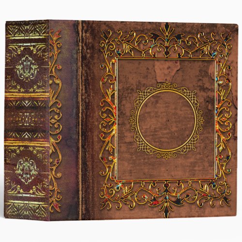 Ornate Rustic Bejeweled Faux Leather Celtic 3 Ring Binder