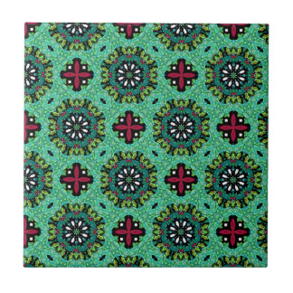 Ornate Scribbles Christmas Ceramic Tile