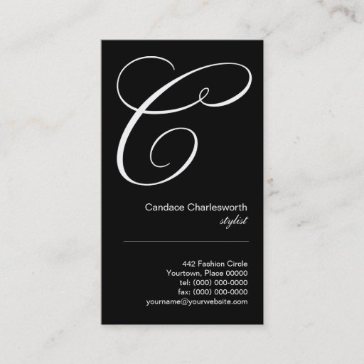 Customizable Ornate Script Monogram C Business Card