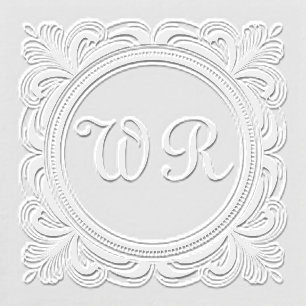 Ornate Script Monogram Initials Embosser