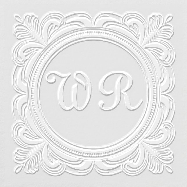 Ornate Script Monogram Initials Embosser (Design)