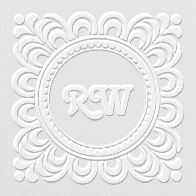 Ornate Script Monogram Initials Embosser (Design)