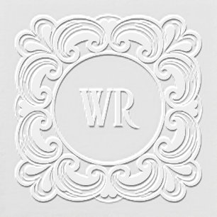 Ornate Scroll Monogram Initials Embosser