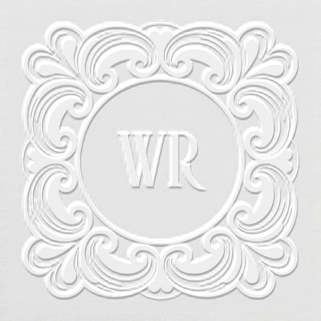 Ornate Scroll Monogram Initials Embosser (Design)