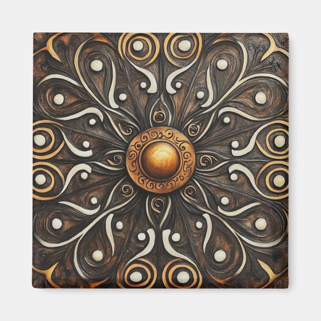 Ornate Scrollwork with Golden Center 4 Magnet (Front)