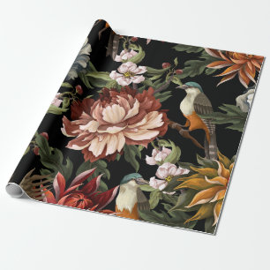 Ornate seamless pattern with vintage peonies,  ros wrapping paper