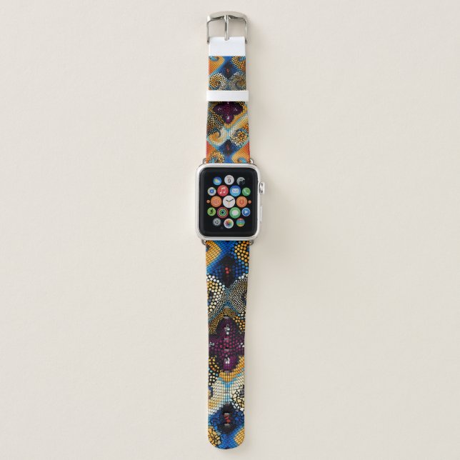 Ornate seamless texture background. Diagonal waves Apple Watch Band (Front)