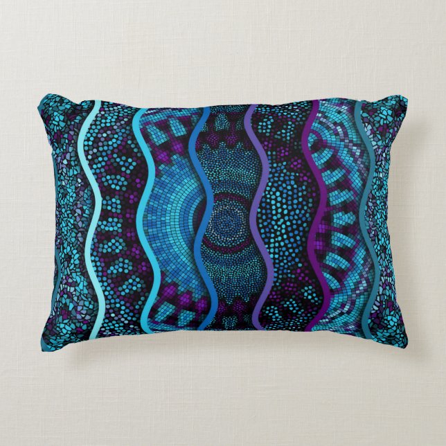 Ornate seamless texture background. Relief waves o Accent Pillow (Front)