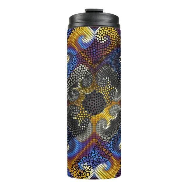 Ornate seamless texture background. Waves of ornam Thermal Tumbler (Front)