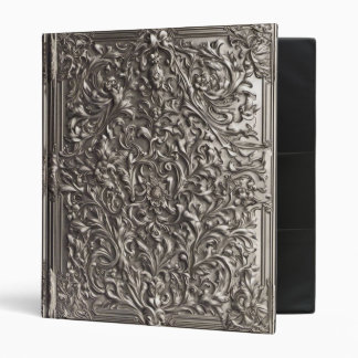 Ornate Silver Leaf Gothic Leather Book of Shadows 3 Ring Binder