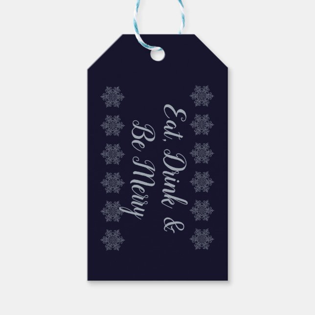 Ornate Silver Snowflake Gift Tags (Front)