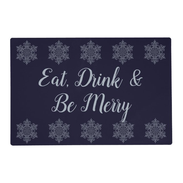 Ornate Silver Snowflake Placemat (Front)