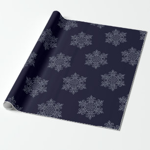 Ornate Silver Snowflake Wrapping Paper