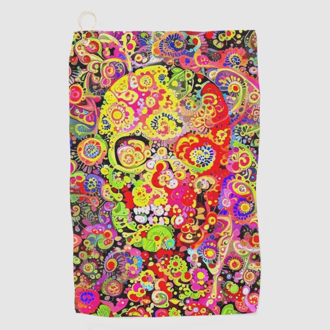 Ornate Skull Golf Towel (Front)