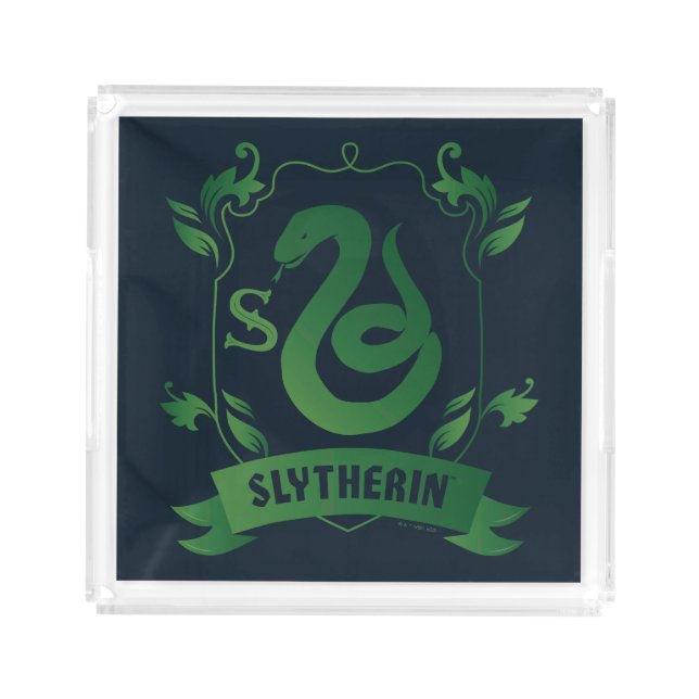 Ornate SLYTHERIN™ House Crest Acrylic Tray (Front)