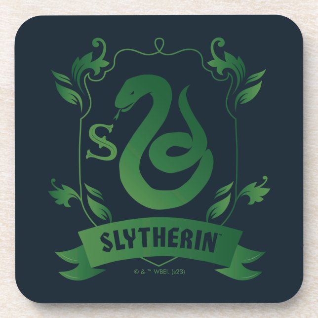 Ornate SLYTHERIN™ House Crest Beverage Coaster (Front)
