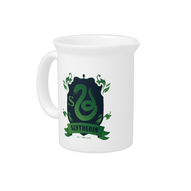 Ornate SLYTHERIN™ House Crest Beverage Pitcher (Left)