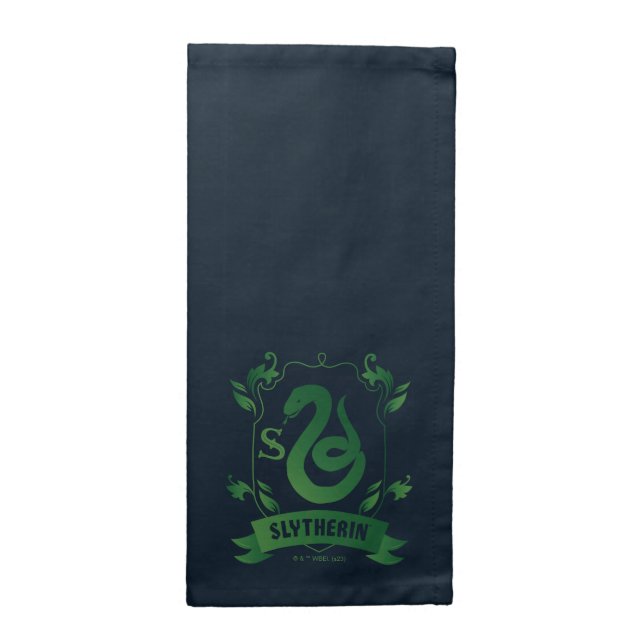 Ornate SLYTHERIN™ House Crest Cloth Napkin (Half Fold)
