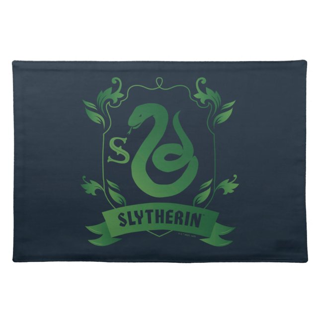 Ornate SLYTHERIN™ House Crest Cloth Placemat (Front)