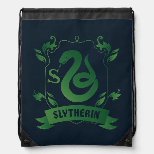 Ornate SLYTHERIN House Crest Drawstring Bag