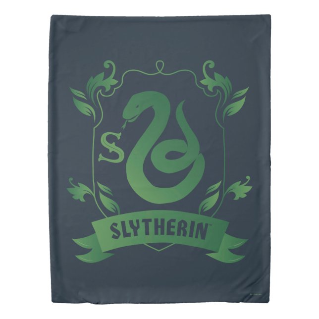 Ornate SLYTHERIN™ House Crest Duvet Cover (Front)