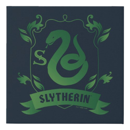 Ornate SLYTHERIN House Crest Faux Canvas Print