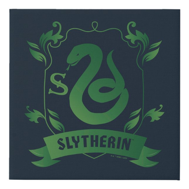 Ornate SLYTHERIN™ House Crest Faux Canvas Print (Front)